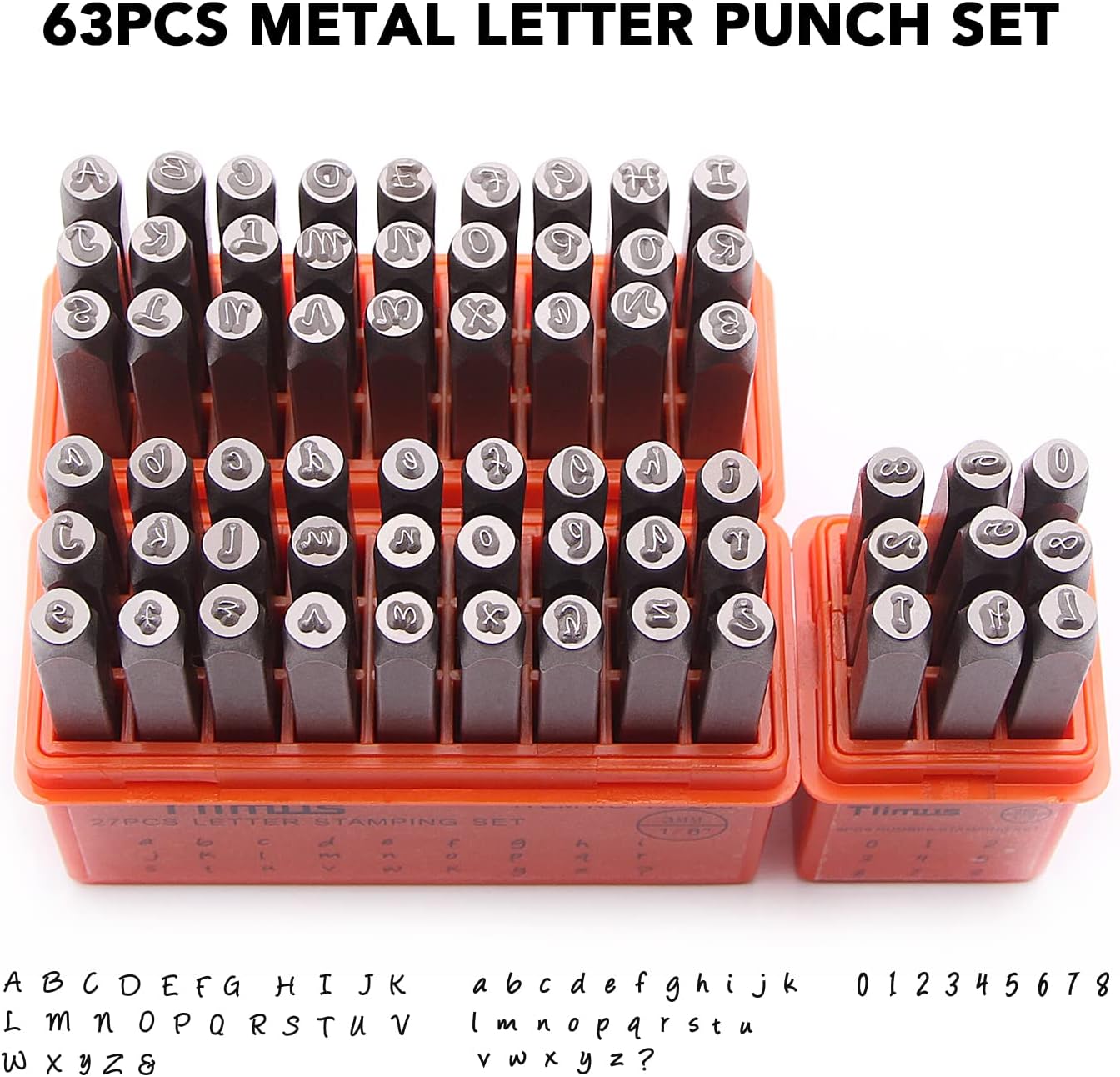 Leather Stamp Set - 63Pcs 3mm Uppercase&Lowercase Letters Metal Stamping