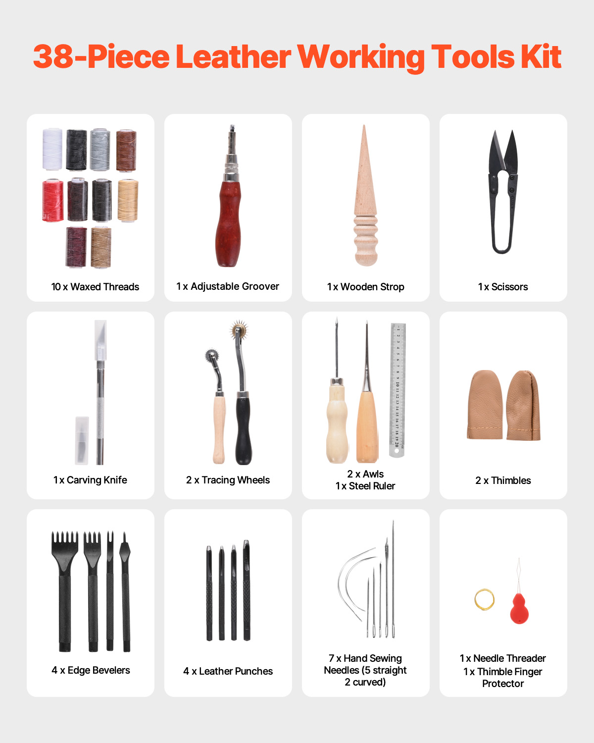 SucceBuy 38/59/61/72/92PCs Lea - Leather Stamp Set 评论和价格