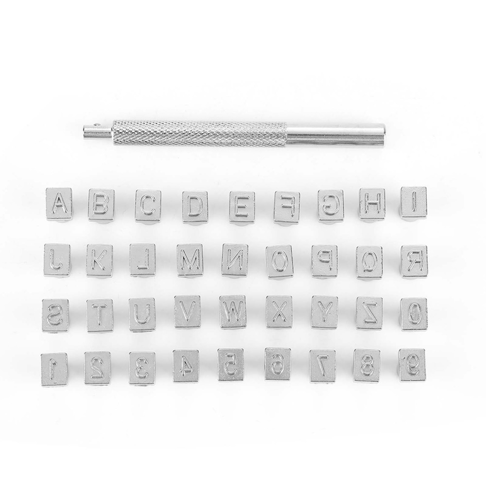 37pcs Steel Handle Leather Sta - Leather Stamp Set 评论和价格