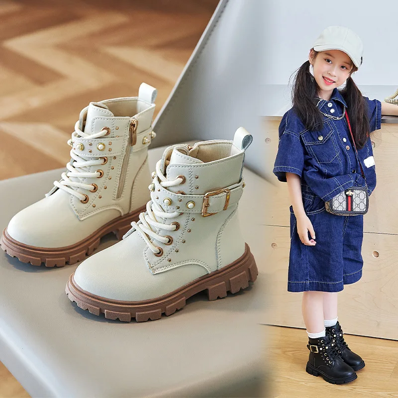 Autumn Winter Girls Fleece-lin - Leather Work For Kids 评论和价格