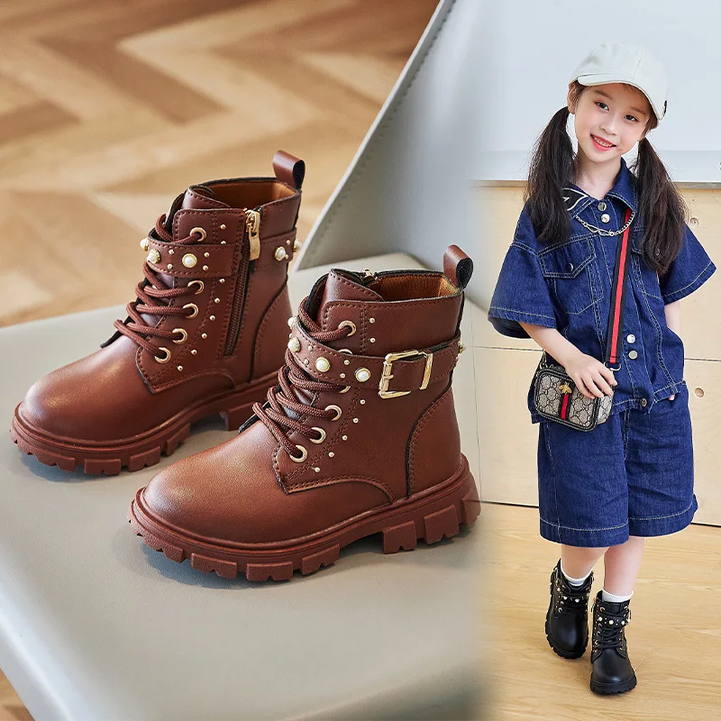 Autumn Winter Girls Fleece-lin - Leather Work For Kids 评论和价格