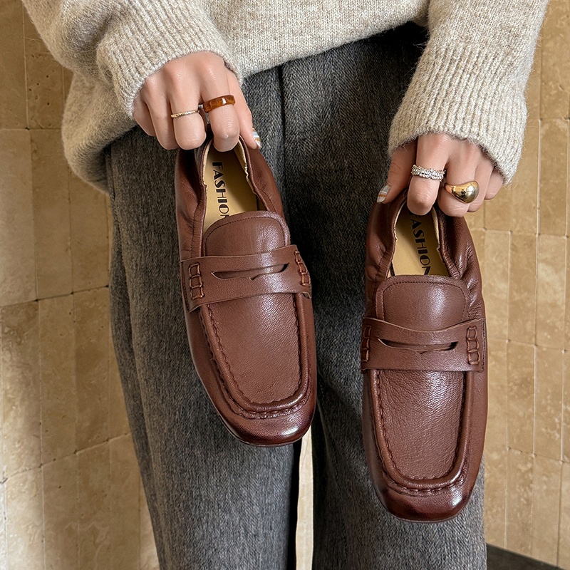 Womens Flats Spring Autumn Mul - Leather Work For Kids 评论和价格