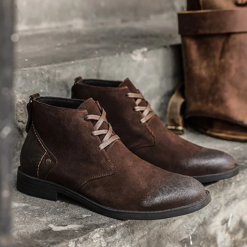 New Cow Suede Ankle Boots Hand - Leatherwork Tools 评论和价格
