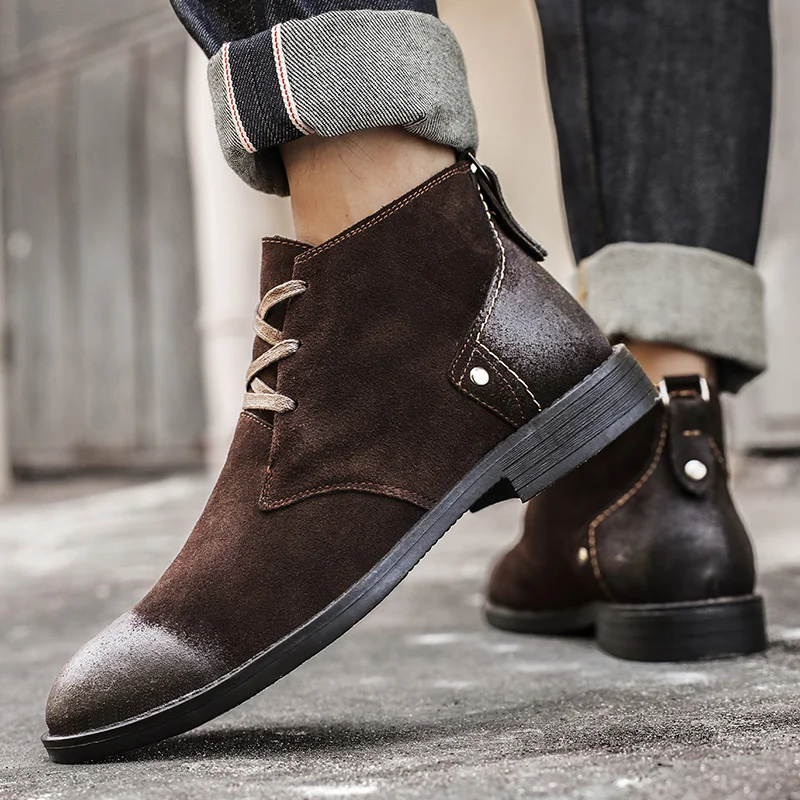 New Cow Suede Ankle Boots Hand - Leatherwork Tools 评论和价格