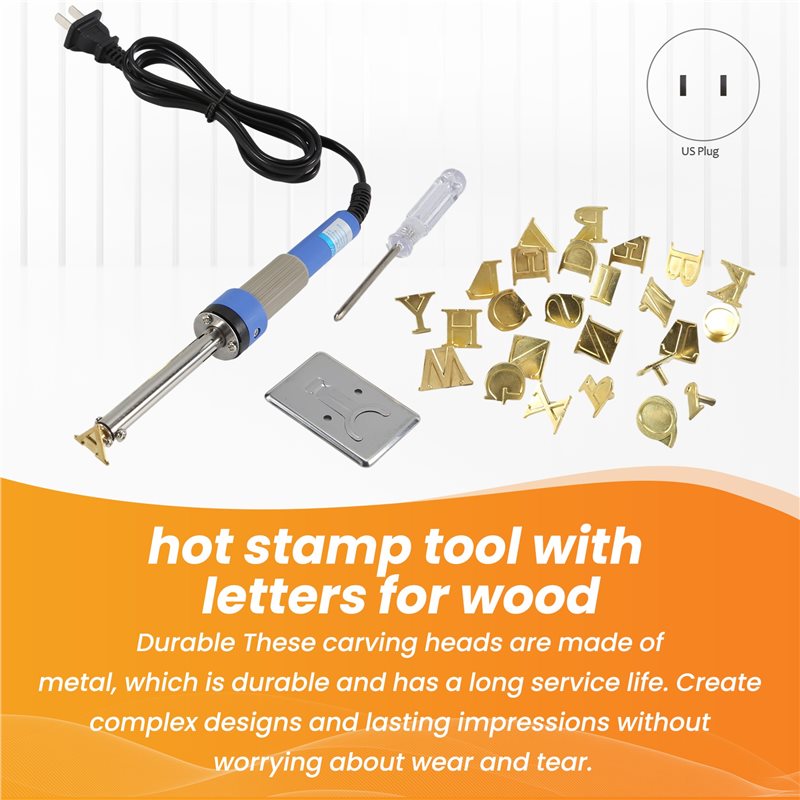 A01F-Wood Burner With Letters  - Leather Stamp Set 评论和价格