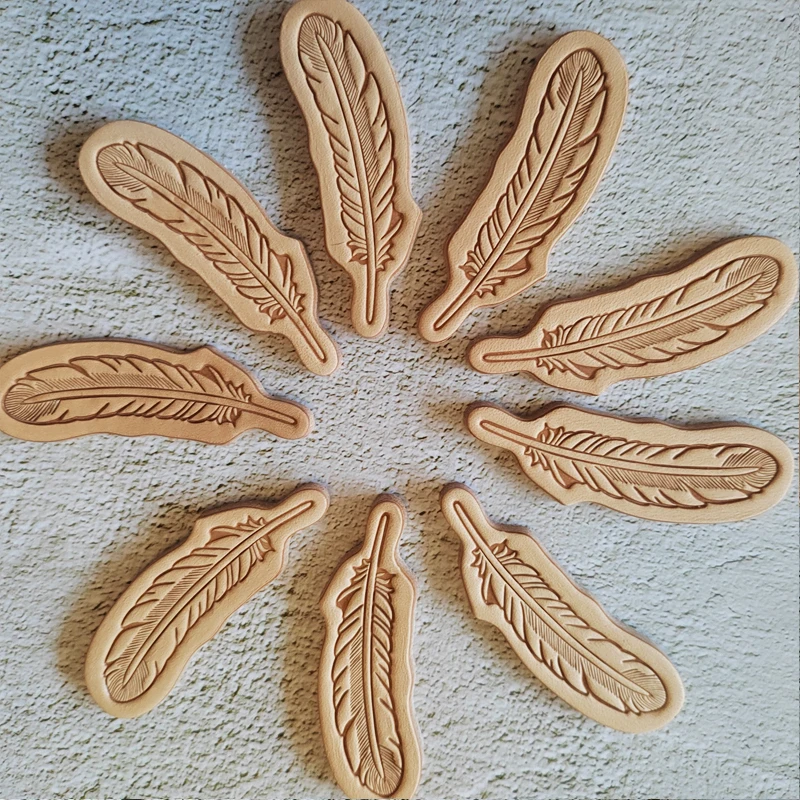 Feather Shape Brass Stamp Cutt - Leather Stamp Set 评论和价格