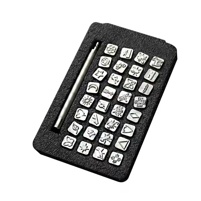32pcs/set Steel Die Metal Stam - Leather Stamp Set 评论和价格