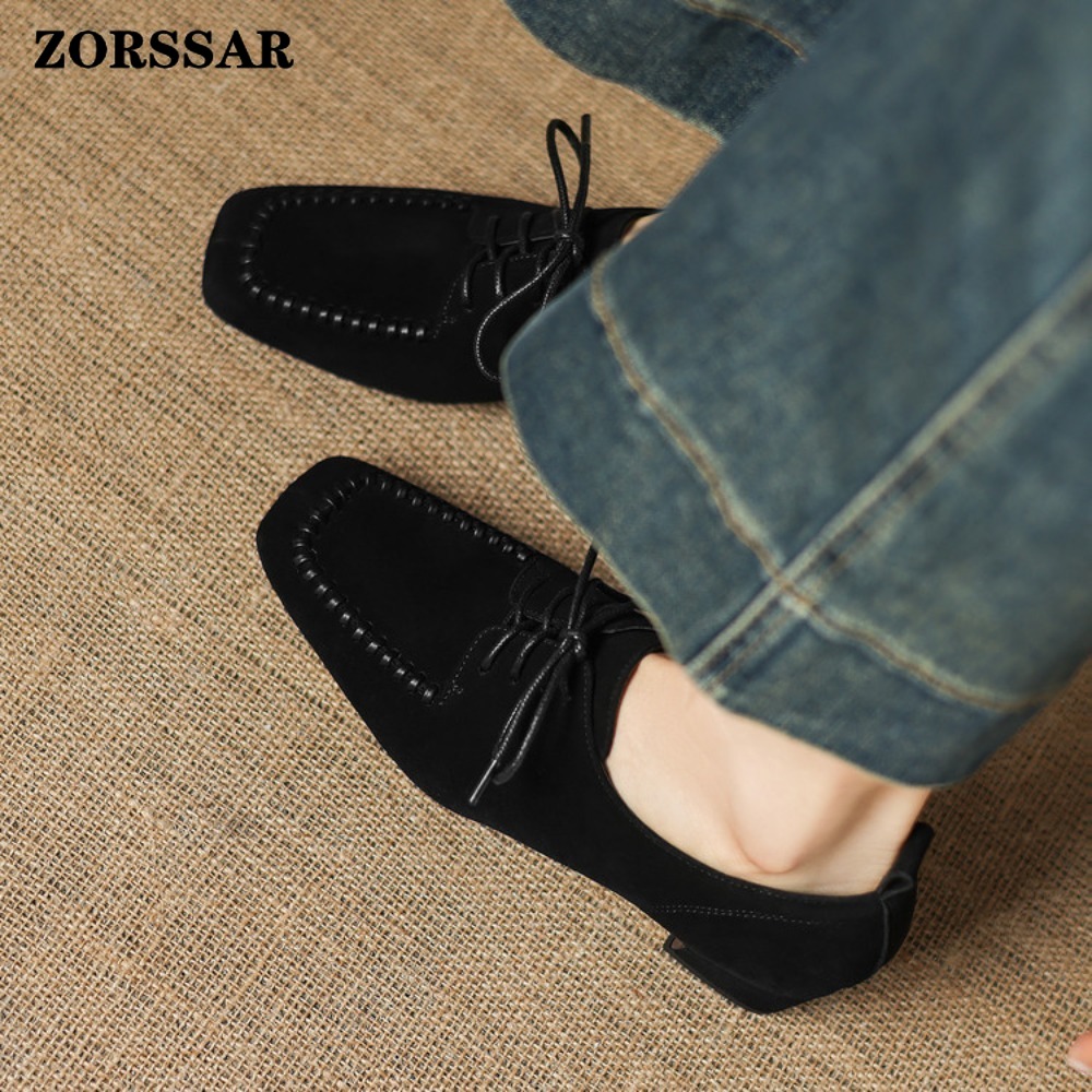 Women's Brown Suede Square Toe - Leather Work For Kids 评论和价格