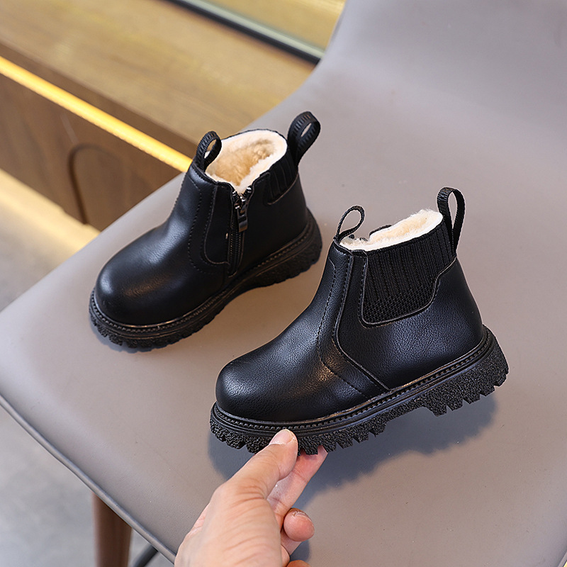 Children Fleece-Lined Work Sho - Leather Work For Kids 评论和价格