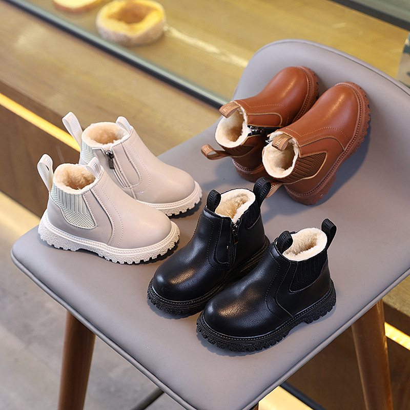 Children Fleece-Lined Work Sho - Leather Work For Kids 评论和价格