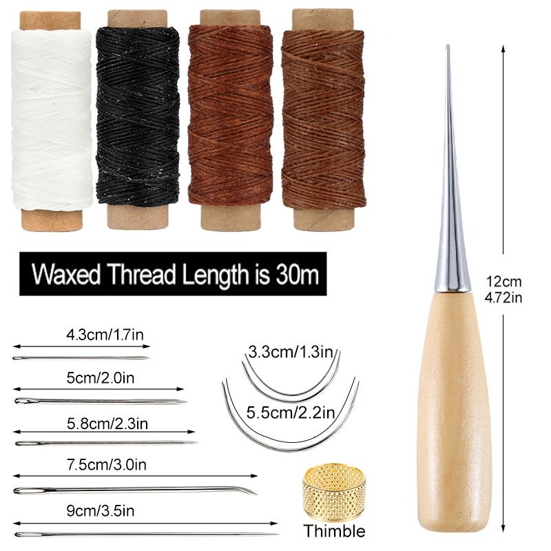 13 Pcs Leather Sewing Set Hand - Leatherwork Tool Kit 评论和价格