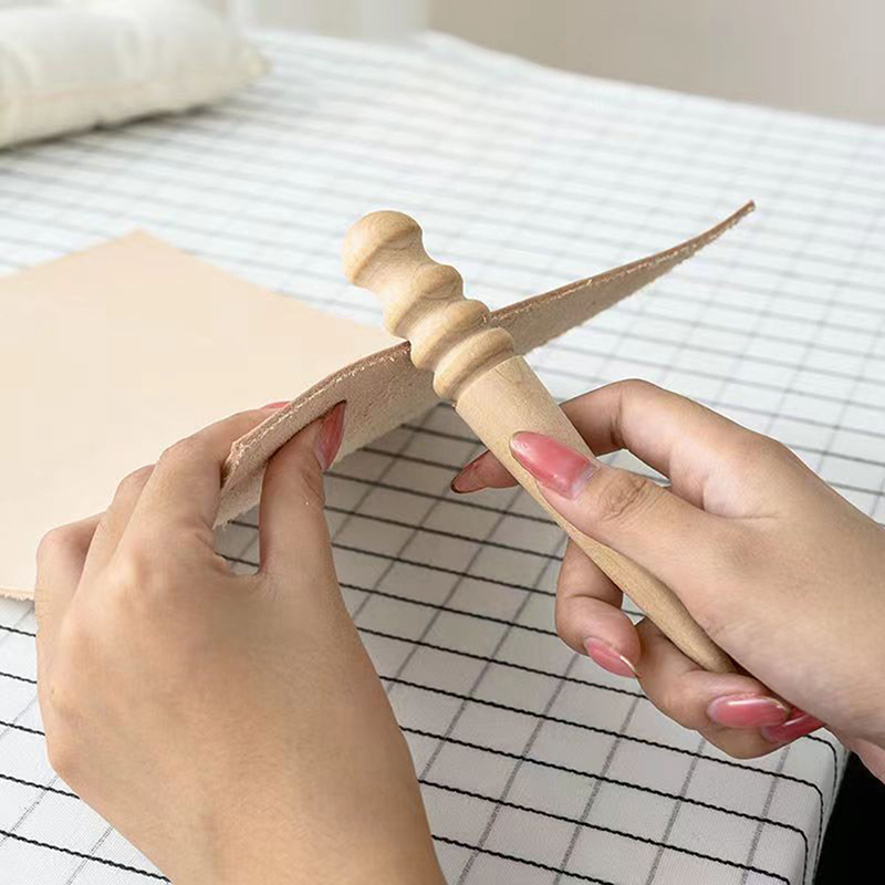 1PC Wood Leather Solid Wood Ro - Leatherwork Accessories 评论和价格