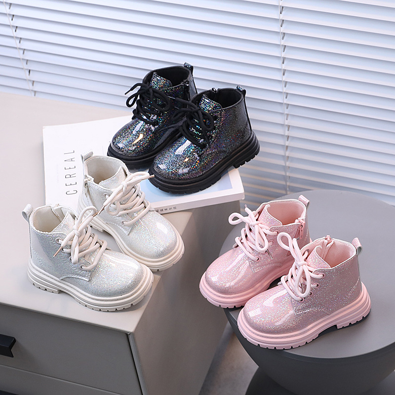 Autumn Winter Children Glitter - Leather Work For Kids 评论和价格