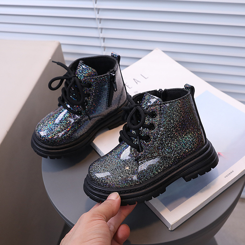 Autumn Winter Children Glitter - Leather Work For Kids 评论和价格